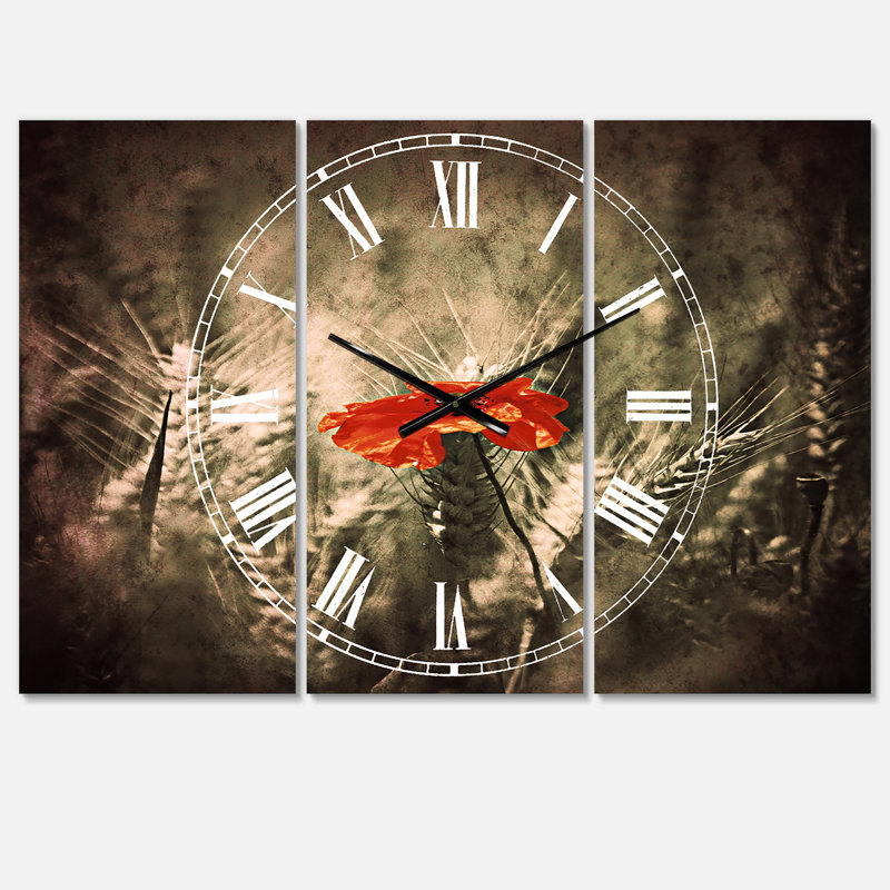 Sigle Red Poppies - Horloge murale traditionnelle