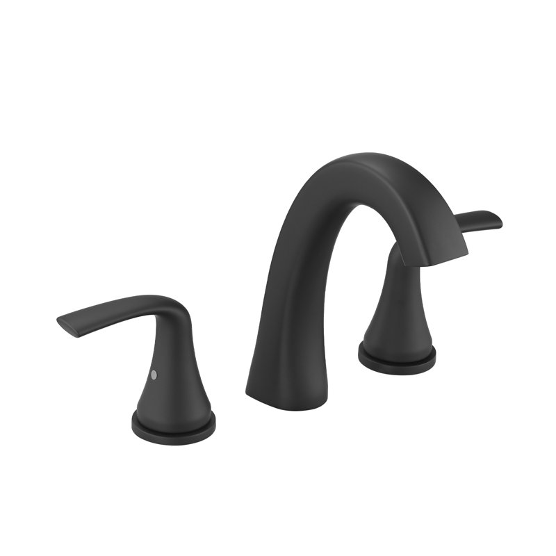 8 in. Widespread Double-Handle High-Arc Bathroom Faucet, Matte Black