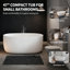 47" Freestanding Solid Surface Bathtub Modern Designed Resin Stone Bathtub With Pop-Up Drainage And Overflow Pipes