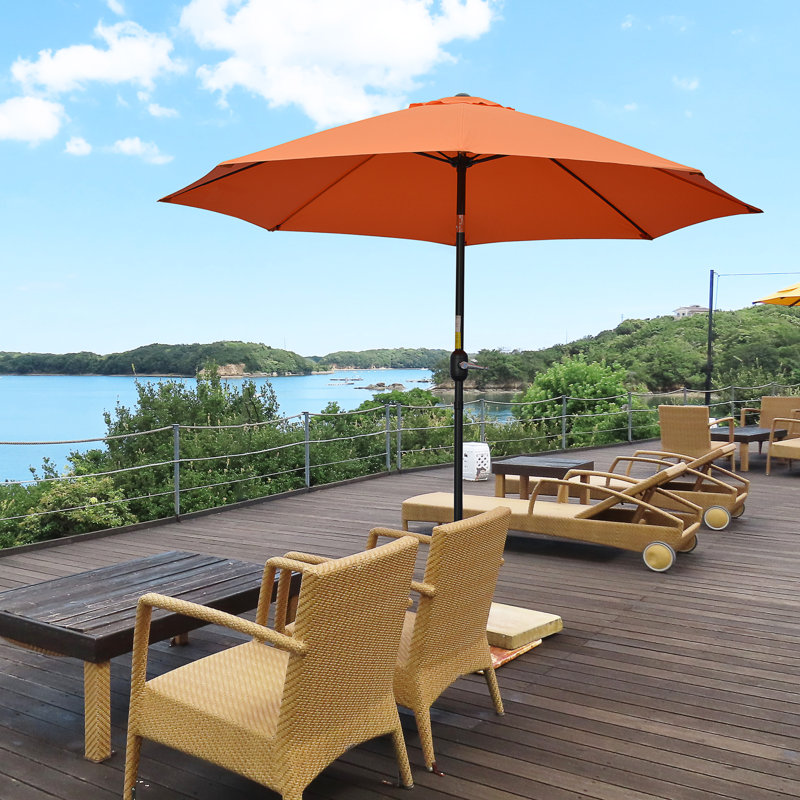Aramie 263cm Tilt Market Parasol, Orange