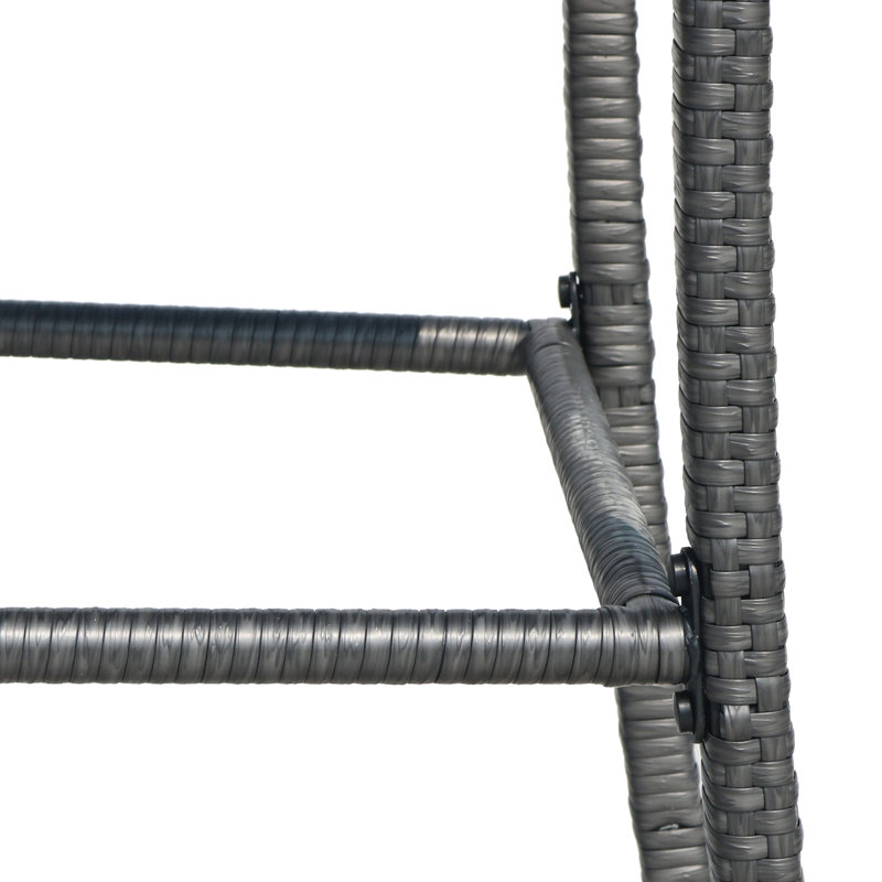 Chaise de terrasse contemporaine avec cadre en métal, hauteur 45,7 po, fabrication Bistro paire 2, chaise de terrasse 30 po