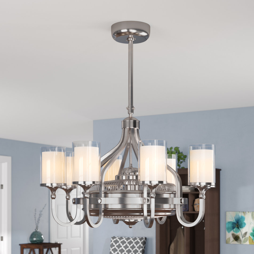 Sennett 35" 8-Light Fandelier with Remote Control Lark Manor™ 