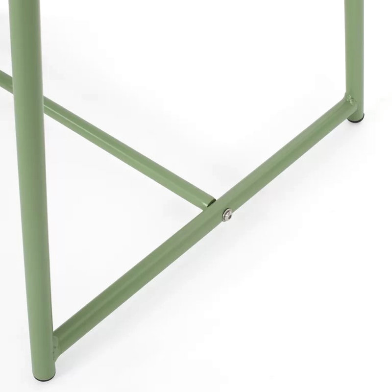 15.5"H Iron Side Table, Modern With Mesh Element, Weather-, 19.88"W X 18.47"D 7.72Lb 16.72"H , Decoration, ,, Green