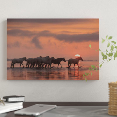 «White Angels of Camargue X» par Daniel Kordan, reproduction sur toile tendue sur châssis