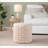 Ottoman, 16" Round Braided Contemporary Cream Velvet by LumiSource | Cream | Velvet-2046899349