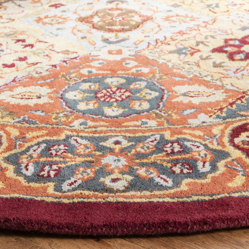 Tapis oriental en laine touffeté à la main Balthrop, Ovale 4 pi 6 po x 6 pi 6 po