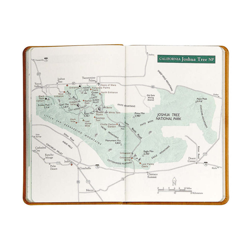 National Parks Leather Pocket Atlas, Green