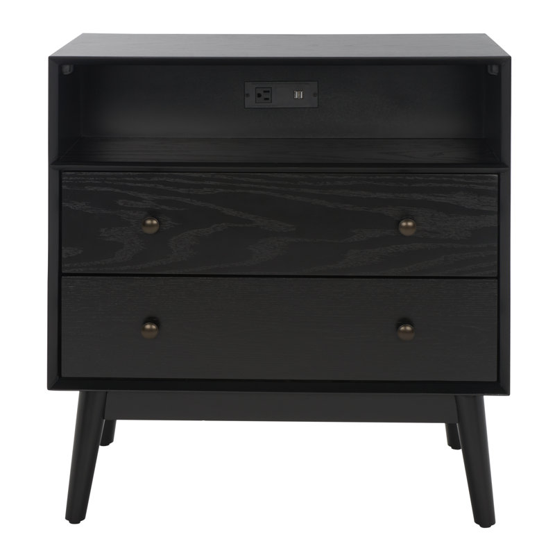 Kamrudeen 29'' W Nightstand, Black