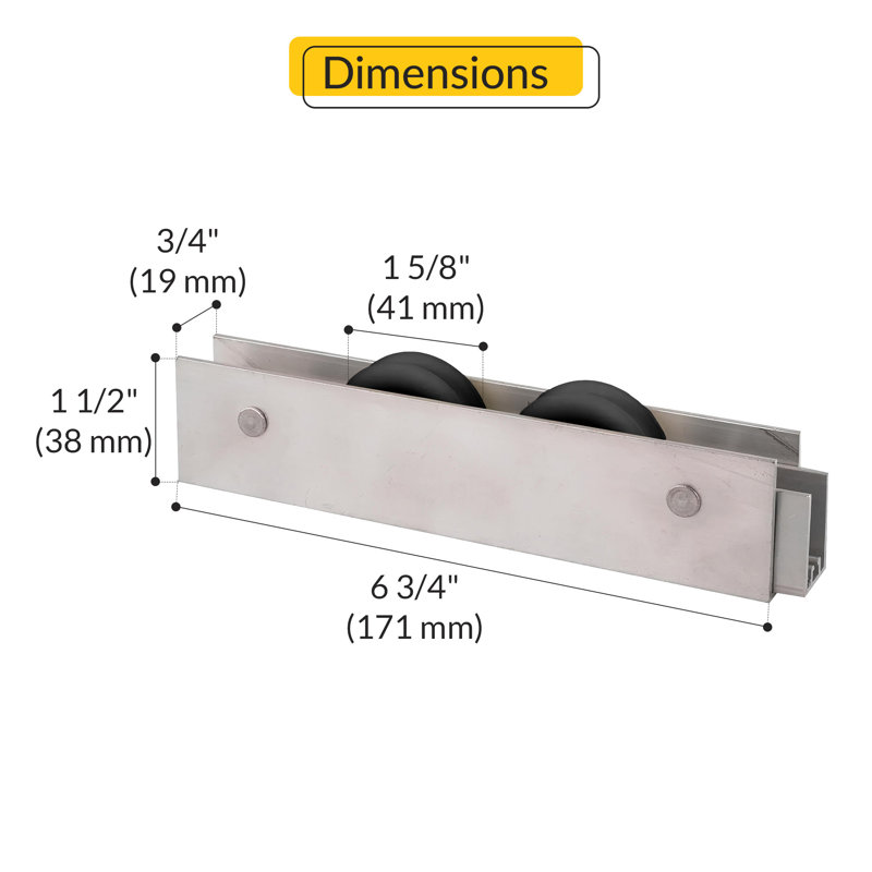 Rouleau de porte de patio en nylon noir tandem Brixwell 9-456
