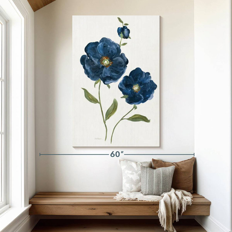Harnek Pretty Blue Poppies, 51" H x 34" W