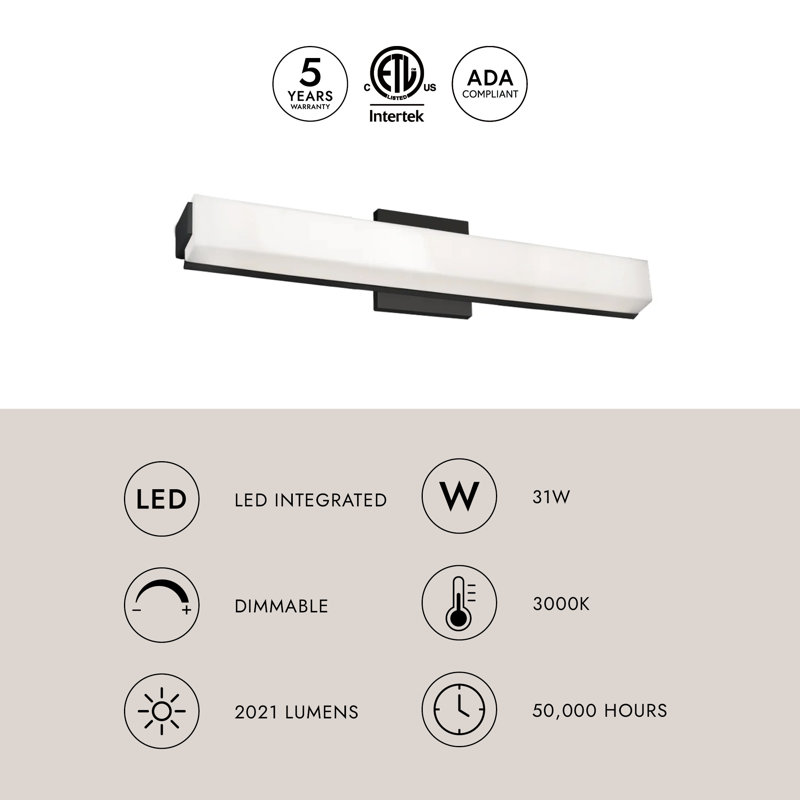 Latitude 1 - Light LED Bath Bar, Chrome