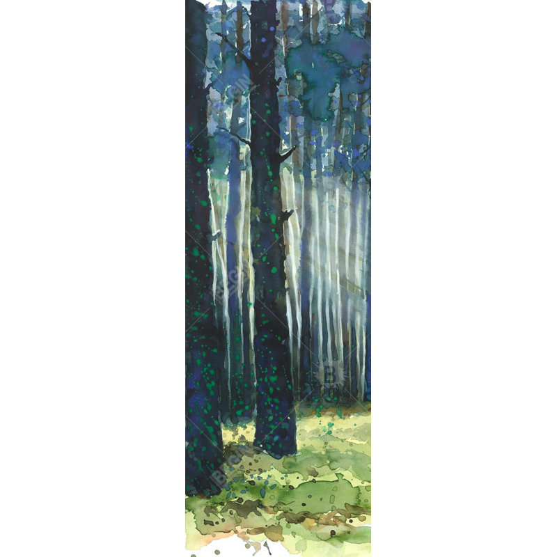 Toile de chambre à coucher Glow Trees Blue | Art mural Home Decor