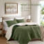 Ensembles de literie pour lit simple en chenille douillette, style olive gaufré pour la maison