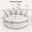 Fauteuil rond moderne surdimensionné de 55 pouces en mousse de polyester moelleuse avec coussins pour espace de vie (sans repose-pieds)-1830997800