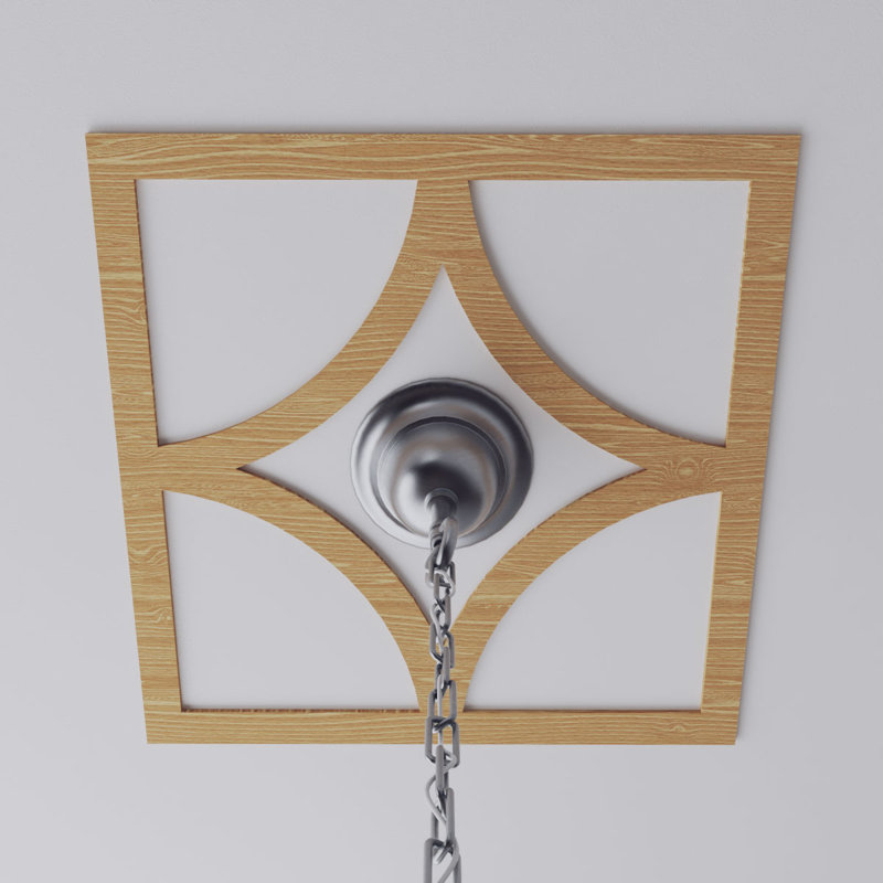 Médaillon de plafond ajouré en bois Statesman, Chêne rouge, H 30 po x l 30 po x P 0,25 po