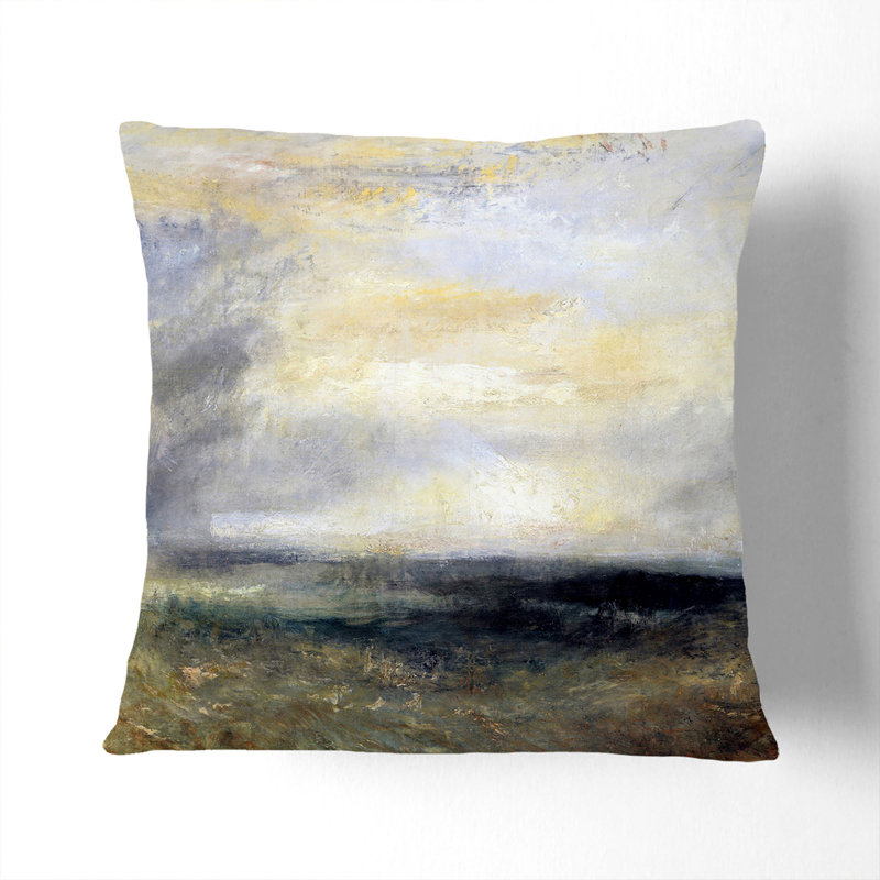 Margate From The Sea Square Throw Cushion, Stone, 40cm H x 40cm W x 15cm D