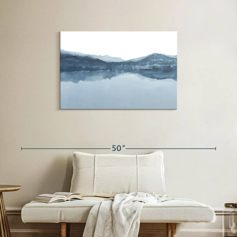 Aquarelle Avery III, nuances de bleu I, H 24 po x l 36 po
