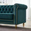 Canapé Chesterfield en velours à accoudoirs roulés Gevon-88998215