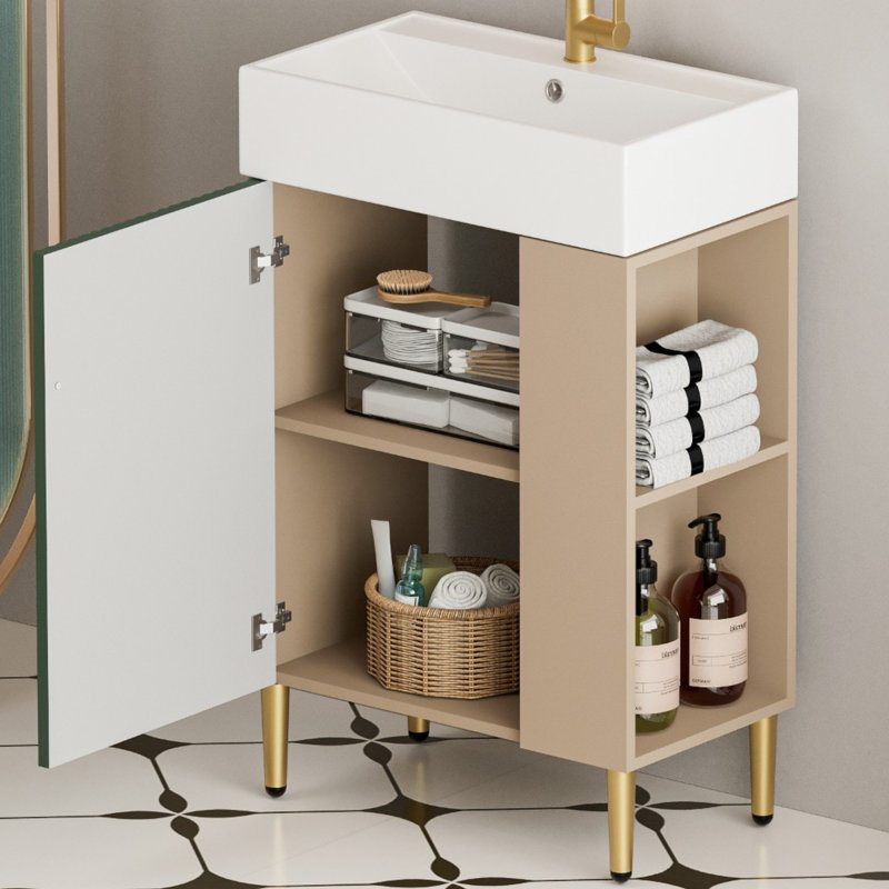 Ensemble de meuble-lavabo simple 22 po , Green/Brown