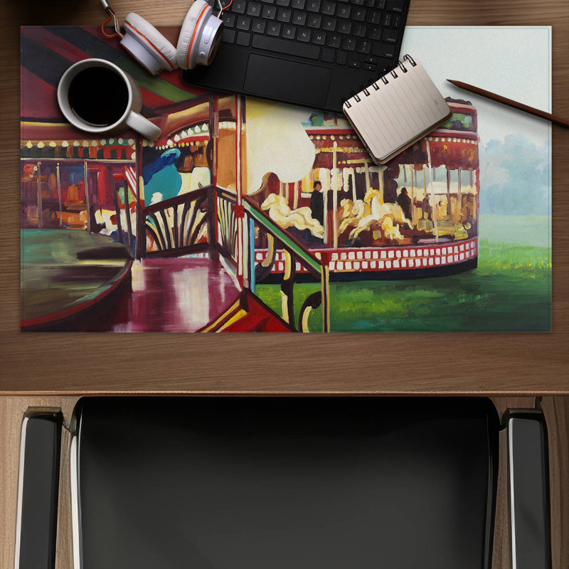 Carousel in a carnaval - 14.00"x24.25" Desk mat