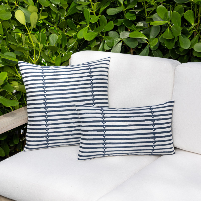 Sincerity Outdoor Rectangular Sunbrella® Pillow Cover & Insert, Denim