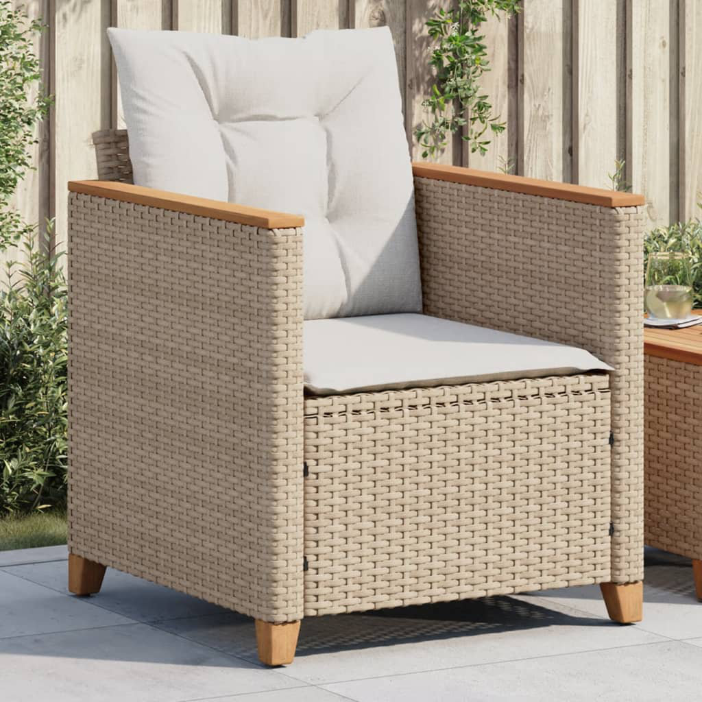 Vidaxl Gartensessel Mit Kissen Poly Rattan