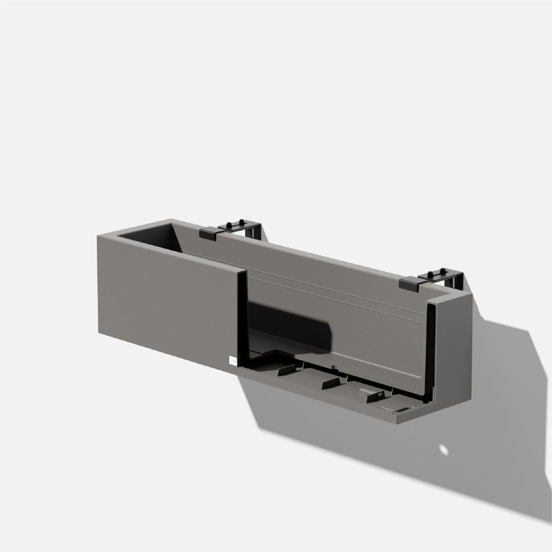 Block Series Railing Window Box Planter, Gray
