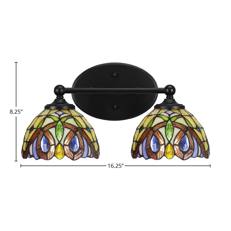 Eddis Light Bath Bar Shown In Matte Black Finish With 7" Lynx Art Glass, 2
