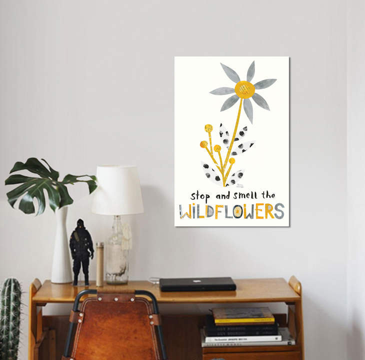 « fleuri boldly iii », impression sur toile tendue, H 40 po x l 26 po x P 1,5 po, Pas de tapis, Toile tendue
