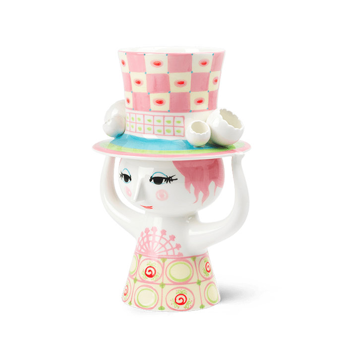 Lady With Hat Ceramic / Porcelain Table Vase