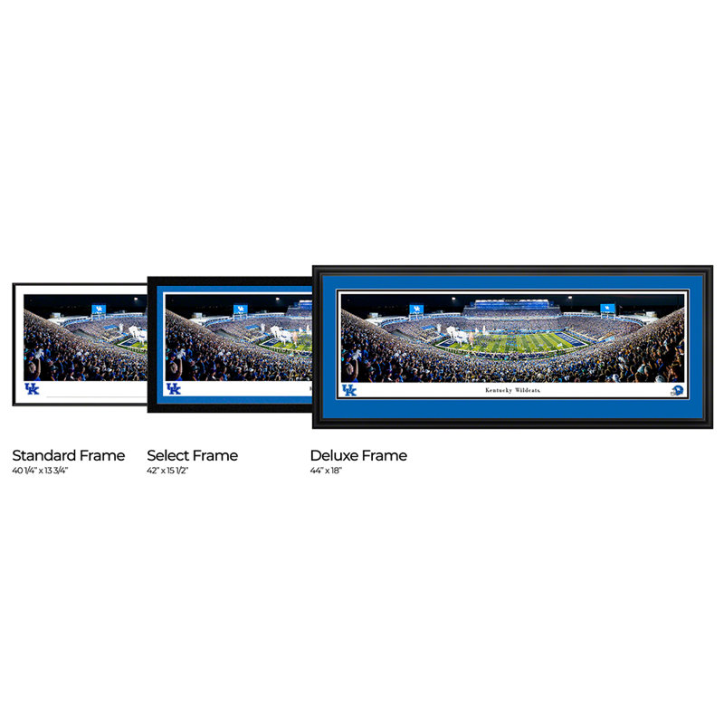Impression panoramique du Kentucky Football, H 18 po x l 44 po x P 1,38 po, Cadre noir