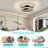 19.7" Dimmable Boho Caged Flush Mount LED Fan Light with Remote Control, 3 Color Temperatures Selectable