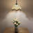 Brentnal Tiffany Pendant Lighting Plug in Beige Stained Glass Crystal Beans LED Bulb Included 12”W*12”D*60”H