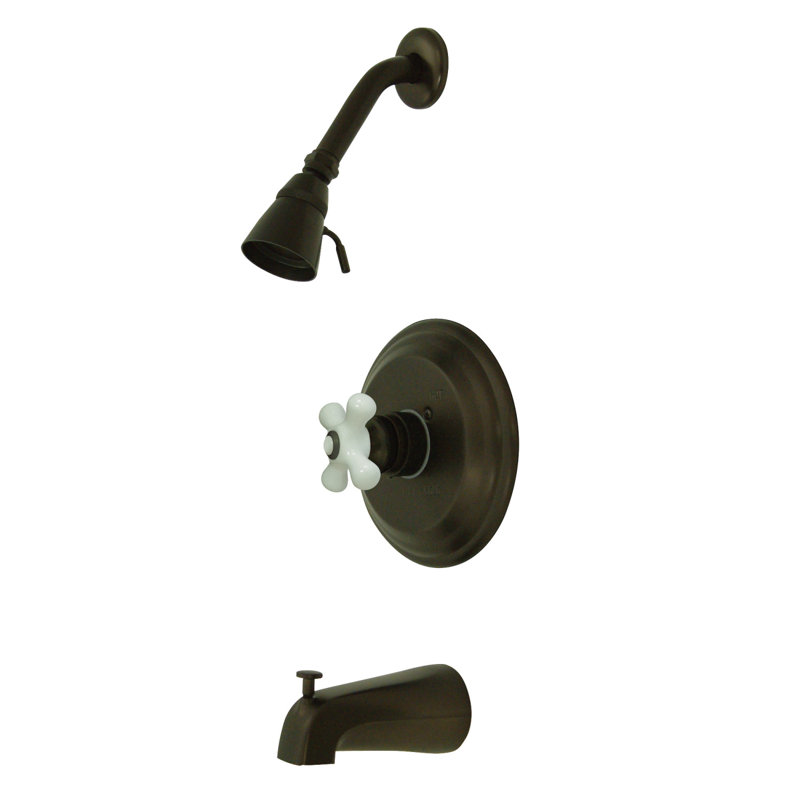 Kingston Brass Restoration Single-Handle Pressure Balanced Tub and Shower Faucet, Oil Rubbed Bronze