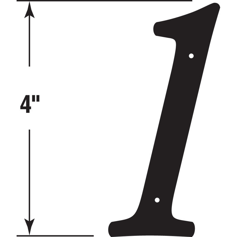 Numéro de maison de 4 po Prime-Line, moulé sous pression, finition noire, 1