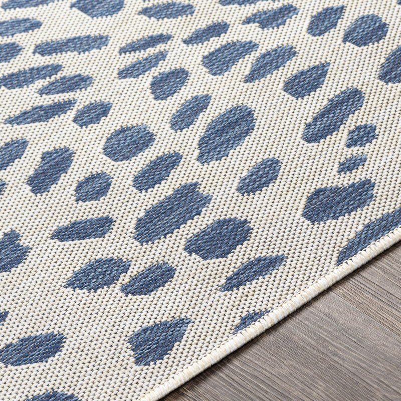 Tapis bleu marine / gris Hasson, Rectangle 5 pi 3 po x 7 pi