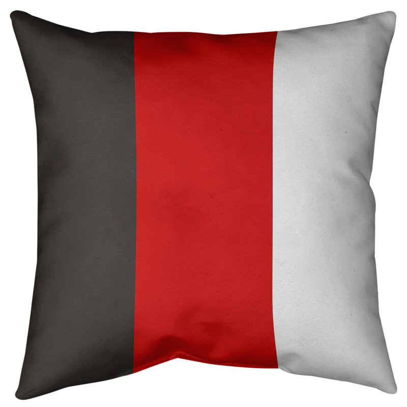 Coussin intérieur / extérieur , 16 po x 1 po, Brun / rouge / blanc