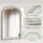 Arched Bathroom Wall Mounted Vanity Mirror, Vintage Beaded Decorative Makeup Mirror-1494827670-1494827665