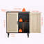 Armoire de rangement en rotin avec tablettes réglables