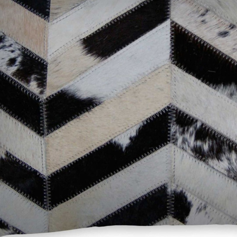 12" x 20" Chevron Cowhide Throw Pillow, Tricolor Chevron