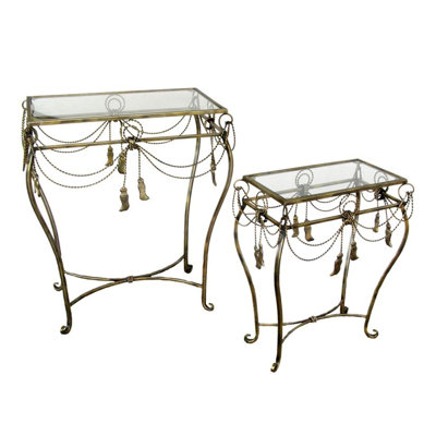 54 cm W Glass Top Console Table