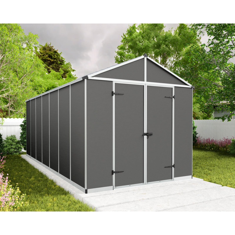 Palram - Canopia Rubicon Polycarbonate Storage Shed, 8' H x 8' W x 17' D