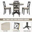Ensemble de table et chaises de salle à manger 5 pièces pour 4 personnes, table de cuisine en bois massif avec 4 chaises-379582043-379581990