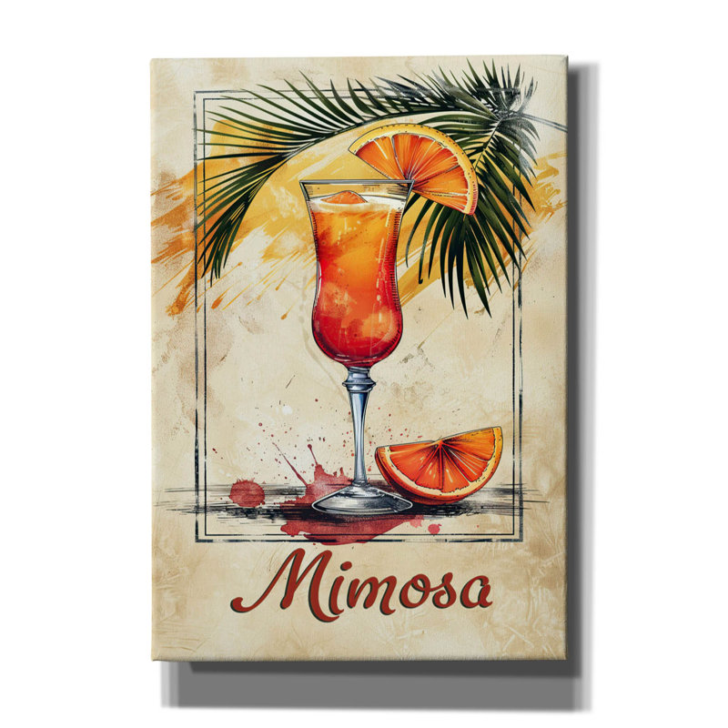 Art mural sur toile Bay Isle Home ™ «Mimosa Drink» par Momart, H 26 po x l 18 po x P 0,75 po