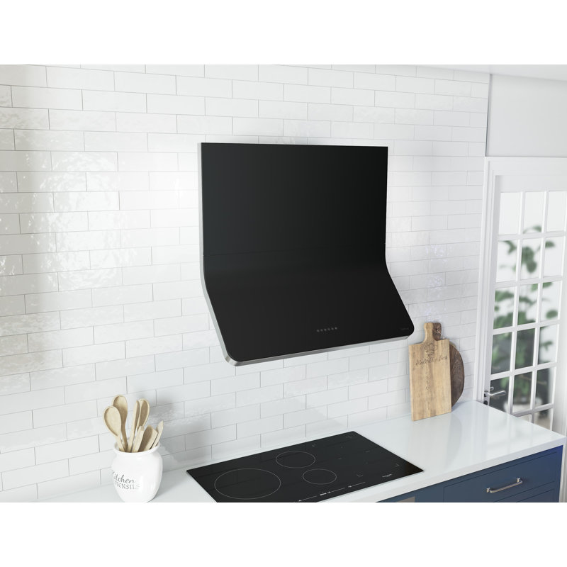 Zephyr Horizon 90 cm. Wall Mount Range Hood with LED Lights, Matte Black