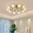 41" Flower Ceiling Fan with Light and Remote Low Profile-1303655635