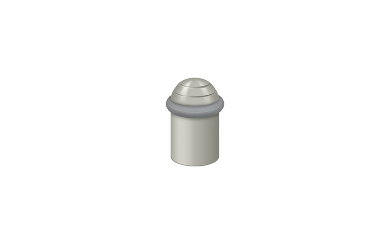 Deltana UFBD5000U26 Round universal Floor Bumper Dome Cap 2-1/8", Solid Brass in Polished Chrome, Brushed Nickel