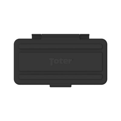 Slimline Rectangular Trash Can Lid With Hinged Lid - Black