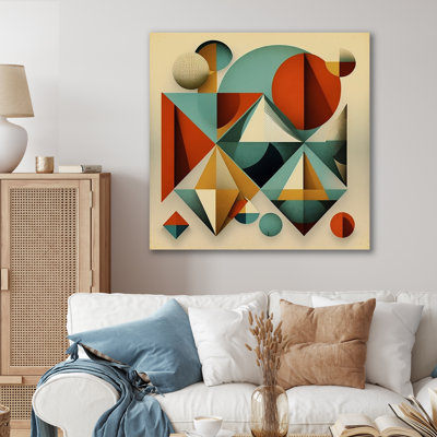 " Midcentury Minimal Geometric In Retro Colors "