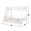 Lit superposé simple au-dessus d'un lit double avec échelle Emily, 2 tiroirs, bois Emily-100914545